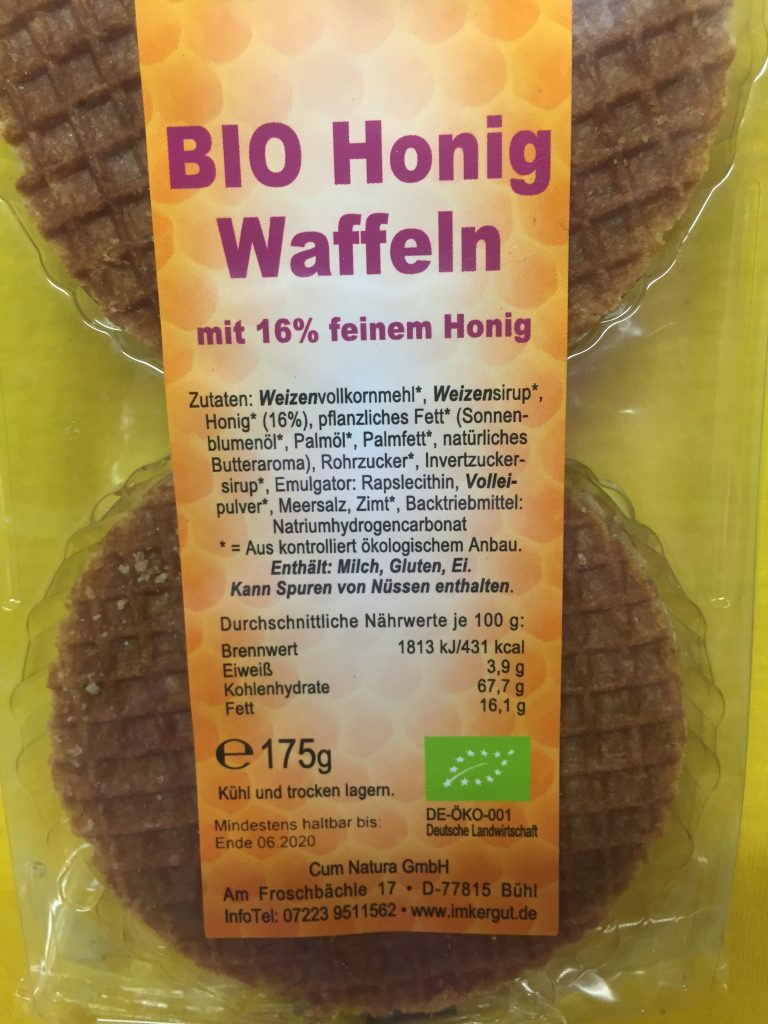 Honig Waffeln Bio